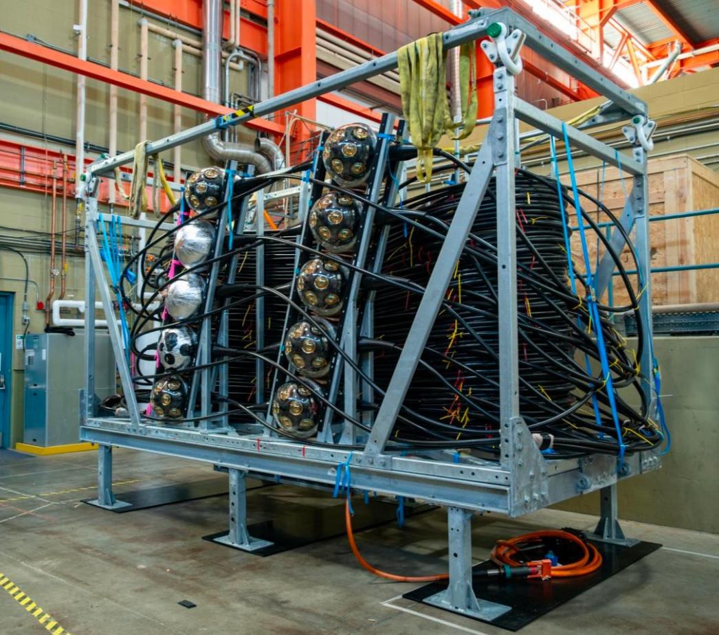Figure 1: Completed P-ONE-1 line after final integration at TRIUMF.